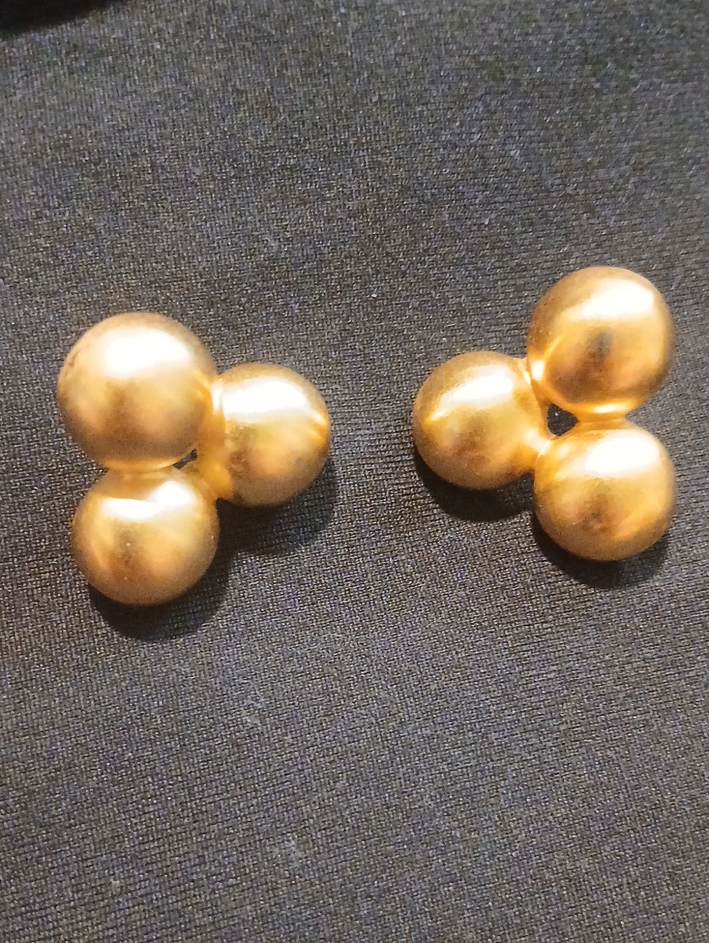 Gold Trio Ball Stud Earrings